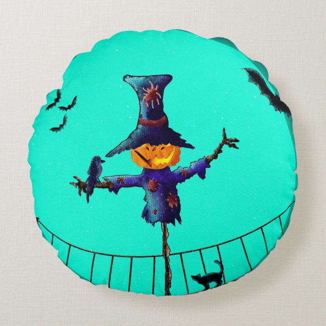 Almohada redonda de Halloween (Anverso)