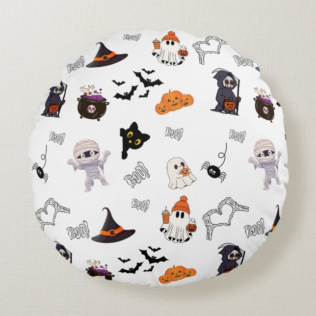 Almohada redonda de Halloween (Anverso)
