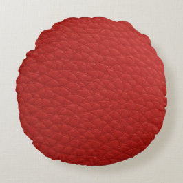 Almohada Redonda de Impresión de Cuero Rojo Claro