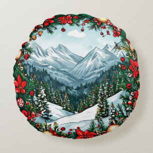 Almohada redonda de invierno mágico Decoración nav