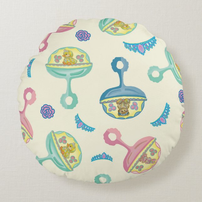 Almohada Redonda de Juguete de Bebé Adorable (Anverso)