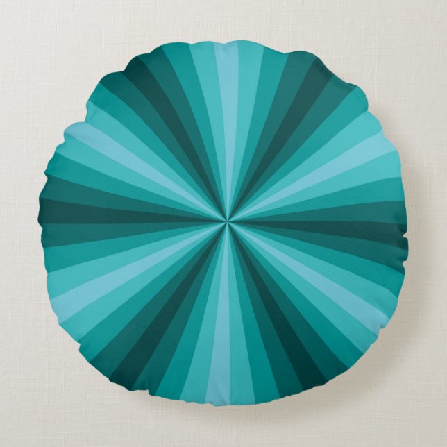 Almohada redonda de la aguamarina de la ilusión (Anverso)