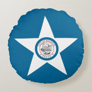 Almohada redonda de la bandera de la ciudad de Hou