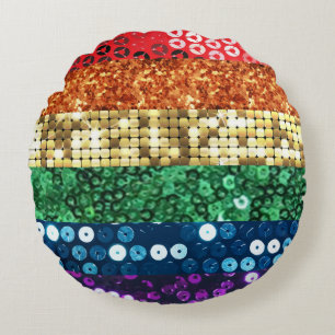 almohada redonda de la bandera de orgullo de secue