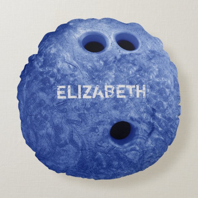 Almohada redonda de la bola de encargo azul de los (Anverso)
