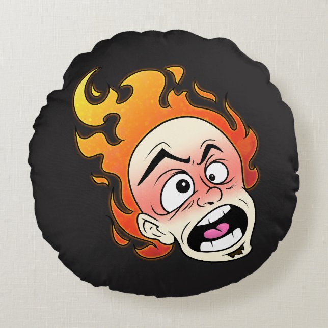 Almohada redonda de la cabeza de fuego escocesas (Anverso)