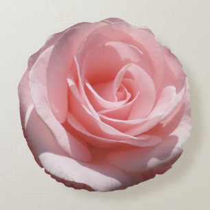 Almohada redonda de la flor color de rosa rosada
