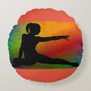 Almohada redonda de la gimnasia en rojo/naranja