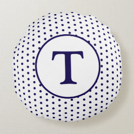 Almohada redonda de la Marina Cuta y el Polka Blan