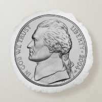 Almohada redonda de la moneda de níquel
