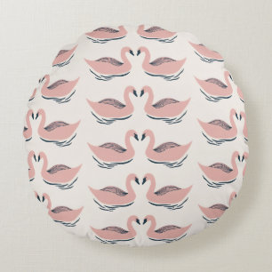 almohada redonda de la pareja de patos cortados