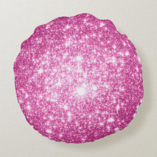 Almohada Redonda de Lavanda Rosa Estrellas