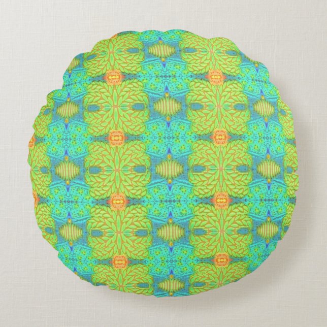 Almohada Redonda de Lima de Verano (Anverso)