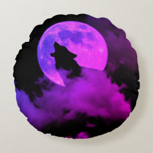 almohada redonda de lobo