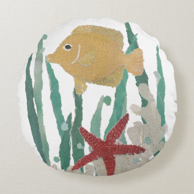 Almohada redonda de los pescados tropicales (Anverso)