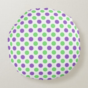 Almohada Redonda de Lunares Morado Menta - Lunar M