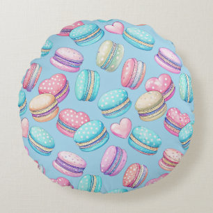 Almohada Redonda de Macarons Pastel