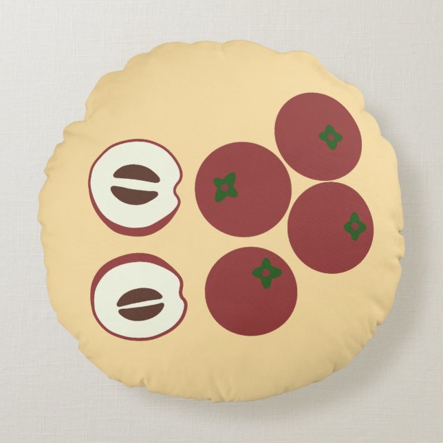 Almohada Redonda de Manzana de Terciopelo (Anverso)