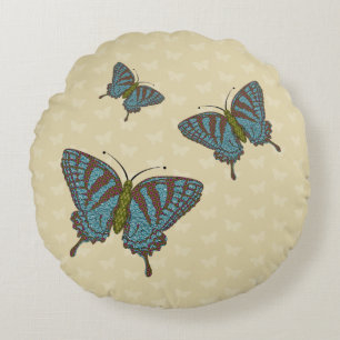Almohada Redonda de Mariposa Japonesa