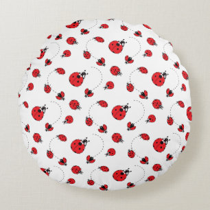 Almohada redonda de mariquita para nursery