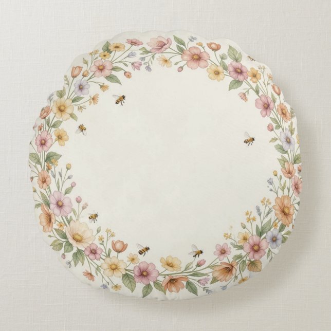 Almohada Redonda de Miel de Flor Silvestre – Cozy  (Anverso)