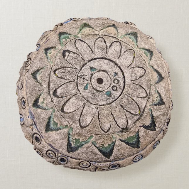 almohada redonda de mosaico (Anverso)