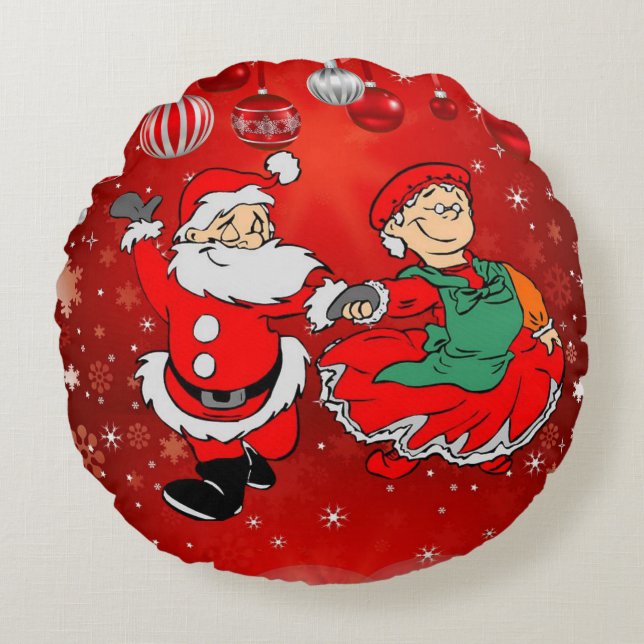 Almohada Redonda de Navidad (Anverso)