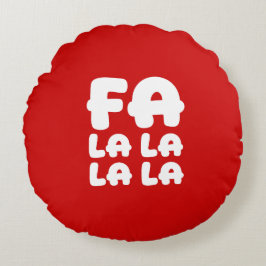 Almohada Redonda de Navidad con Acento Rojo Fa La 