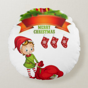 Almohada Redonda de Navidad, Elfo