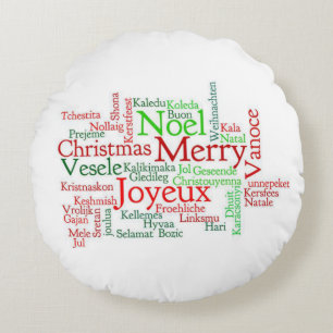 Almohada Redonda de Navidad, Feliz Navidad
