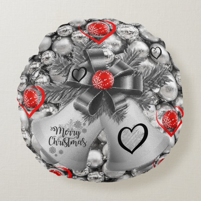 Almohada Redonda de Navidad, Feliz Navidad (Anverso)
