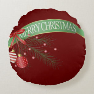 Almohada Redonda de Navidad, Feliz Navidad