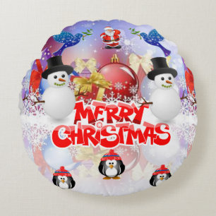 Almohada Redonda de Navidad, Feliz Navidad