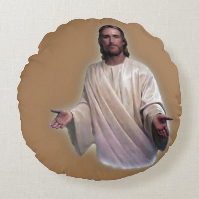 Almohada Redonda de Navidad, Jesucristo (Anverso)