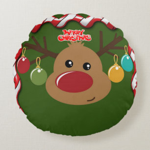 Almohada Redonda de Navidad, Reno
