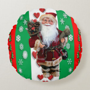 Almohada Redonda de Navidad, Santa