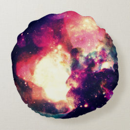 Almohada Redonda de Nebulosa Colorida