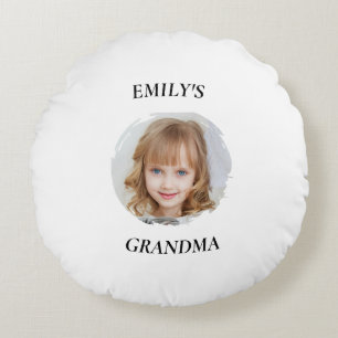 Almohada redonda de nieta y nieta personalizada
