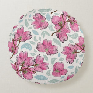 Almohada Redonda de Orquídea Sonrojada – Vibra de
