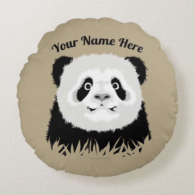 Almohada Redonda de Oso Panda (Anverso)