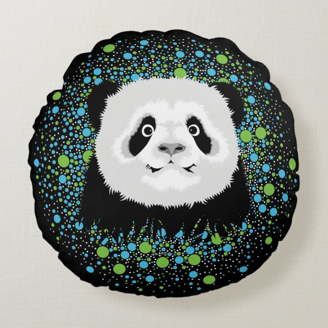 Almohada redonda de oso panda (Anverso)