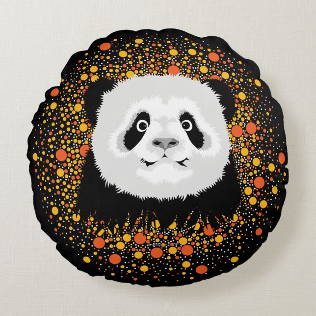 Almohada redonda de oso panda (Anverso)