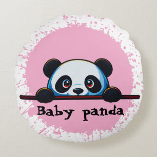 Almohada redonda de panda bebé adorable con salpic