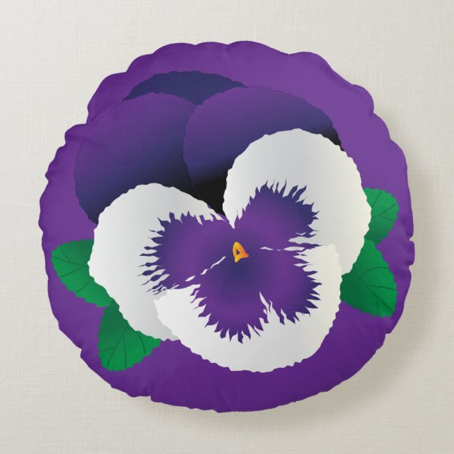 Almohada redonda de pansy (Anverso)