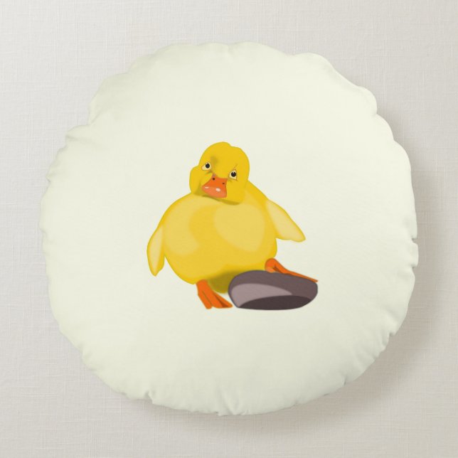 Almohada redonda de pato suave (Anverso)