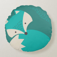 Almohada redonda de Personalizado de lobo azul par