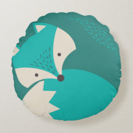 Almohada redonda de Personalizado de lobo azul par