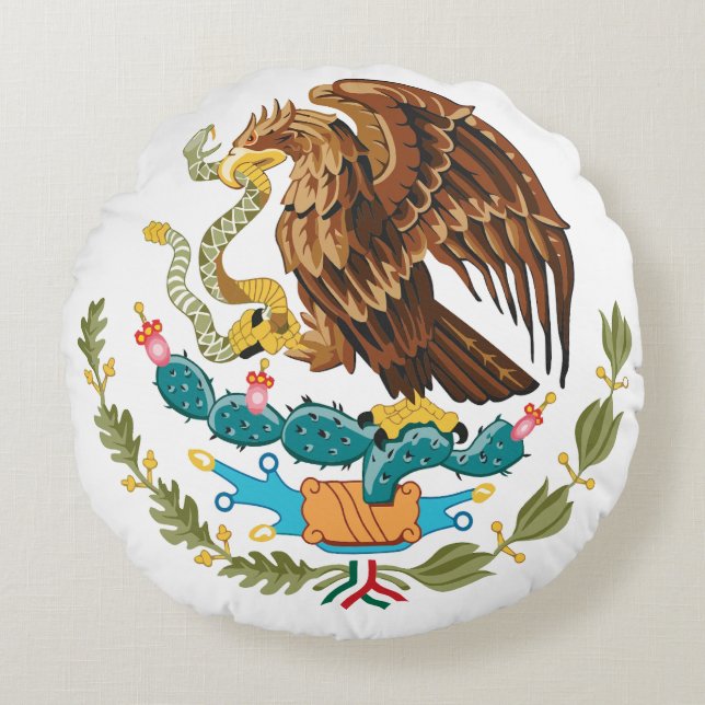 Almohada redonda de Poster de águila (Anverso)