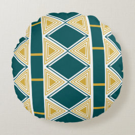 Almohada redonda de rejilla triangular Neo-Deco