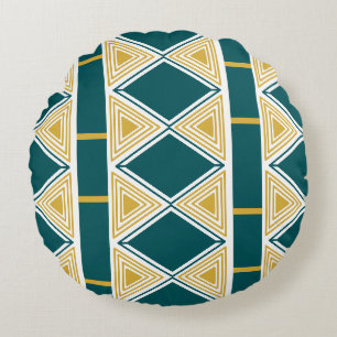 Almohada redonda de rejilla triangular Neo-Deco